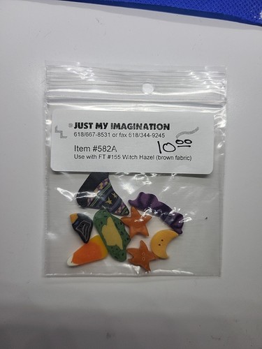 Just My Imagination Buttons #582A For Kit 155 Witch Hazel 8 pcs Halloween - Picture 1 of 2