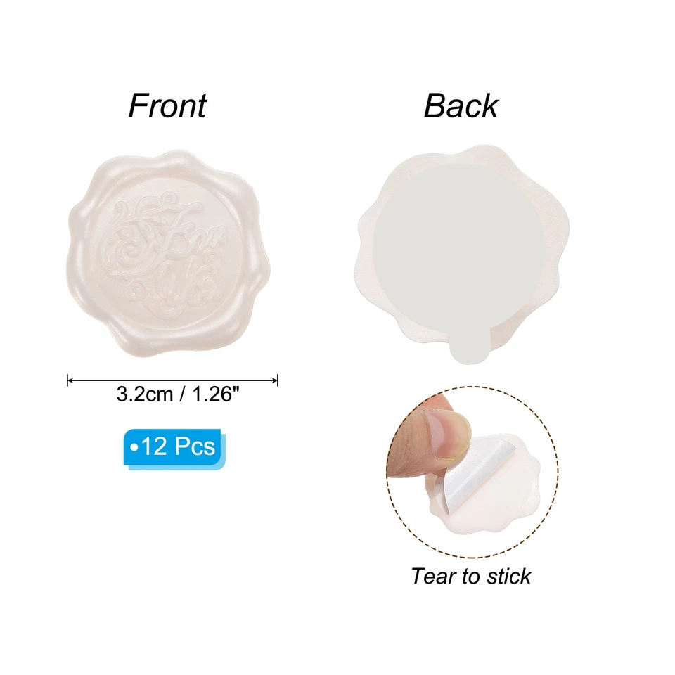 Adesivos de vedação de cera 12 peças autoadesivos em relevo para você adesivo, rosa - Imagem 2 de 4