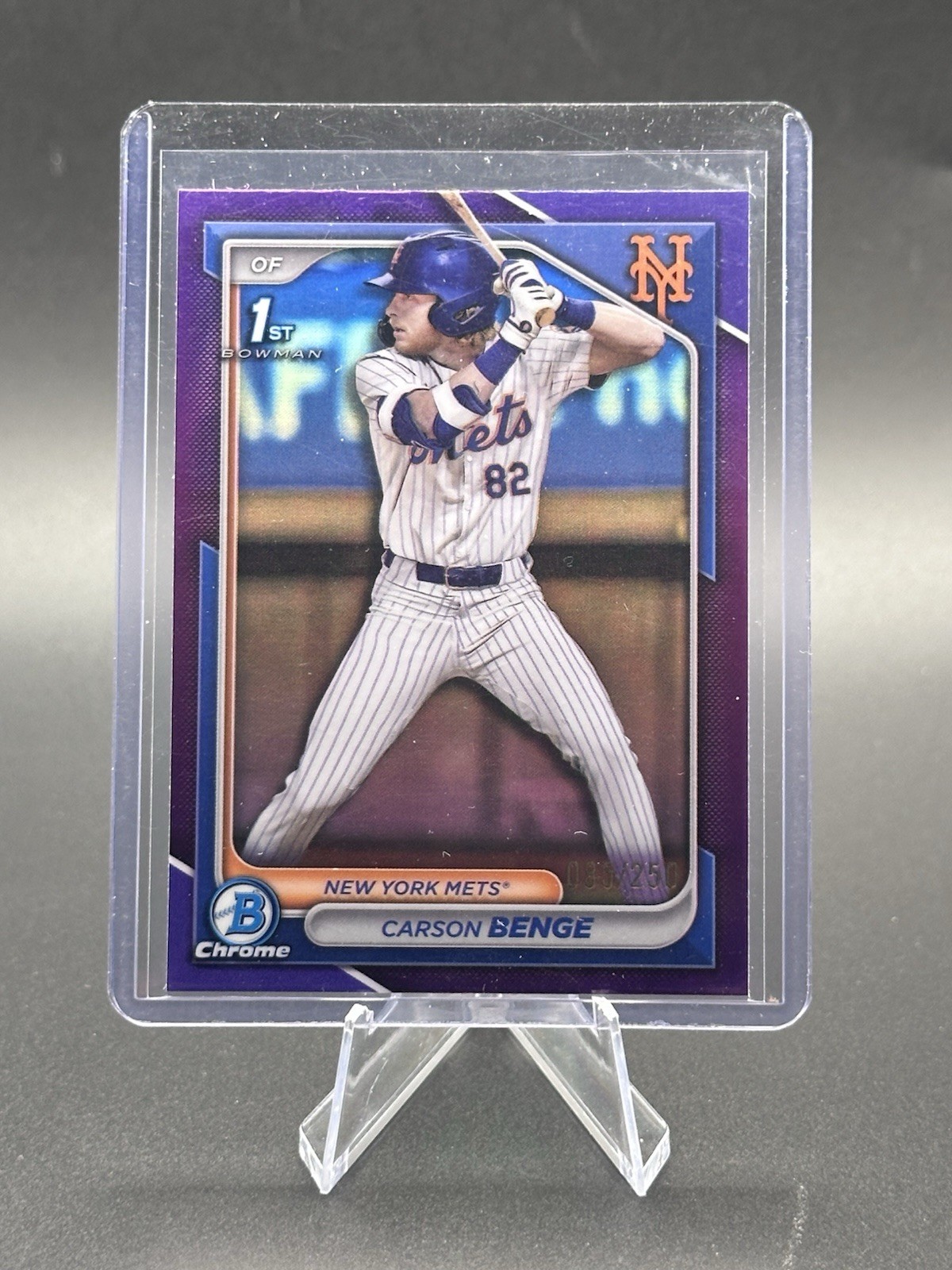 2024 Bowman Draft - Chrome Carson Benge #BDC-28 Purple Refractor /250 (RC)