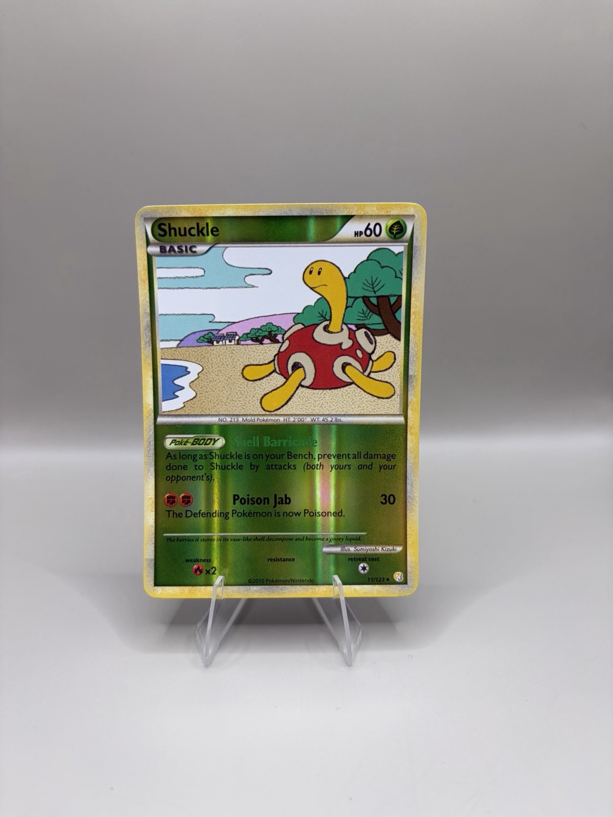 Shuckle 11/123 HeartGold & SoulSilver Reverse Holo Near Mint Pokemon Card