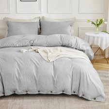 Duvet Cover Queen Size Soft Brushed Microfiber Duvet Cover Set with
