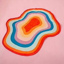 Retro Irregular Wavy Rug 250x185cm Large Avant-Garde Psychedelic 70s Style Mat