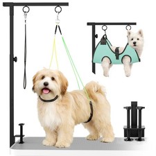Dog Grooming Table Arm, 31.5"-43.3" Adjustable Pet Stand with Hammock  Clips...