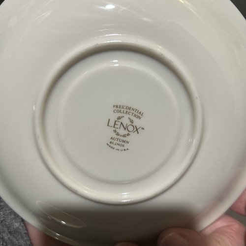 Lenox Autumn Footed Cup and Saucer Set, Pristine, Unused Condition - Picture 10 of 11