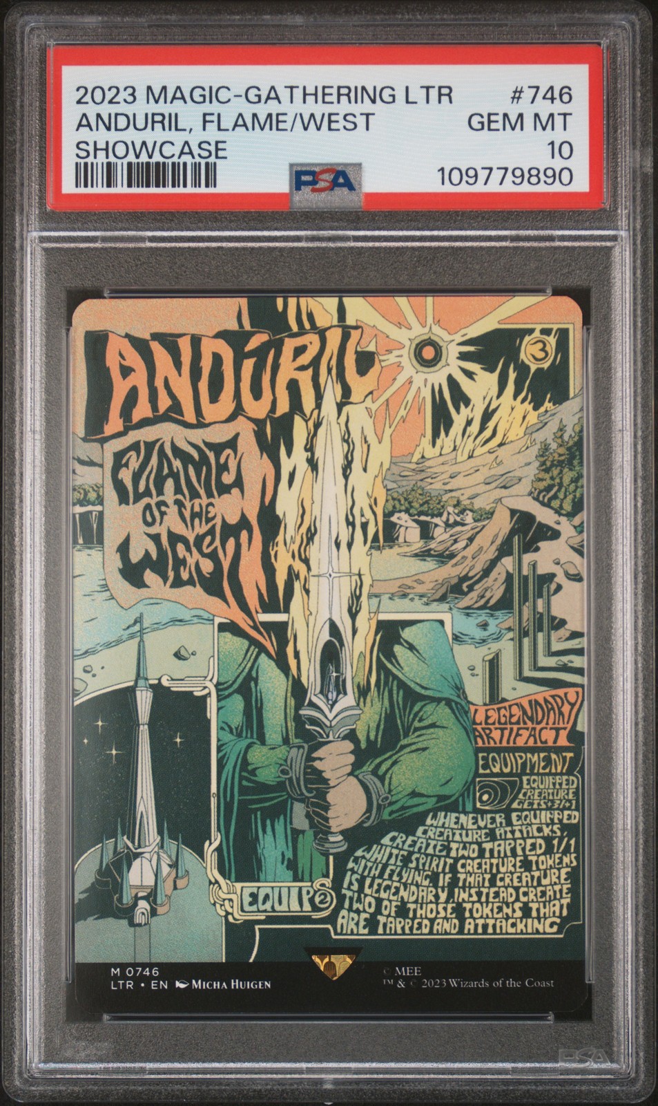 2023 MAGIC: THE GATHERING LOTR SHOWCASE #746 ANDURIL, FLAME OF THE WEST PSA 10