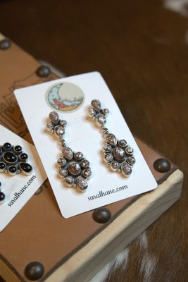Sterling silver 925 native made cluster earrings