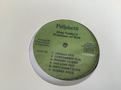 King Tubby s Prophesy Of Dub  , Prophets Label.WHITE VINYL.