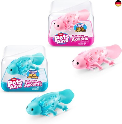 Pets Alive Swimming Axolotls von ZURU (2 Pack), schwimmender Roboter-Axolotl,