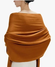 Pashmina Scarf Wrap Shawl Rich Chocolate Brown With Fringe Accessory For Women