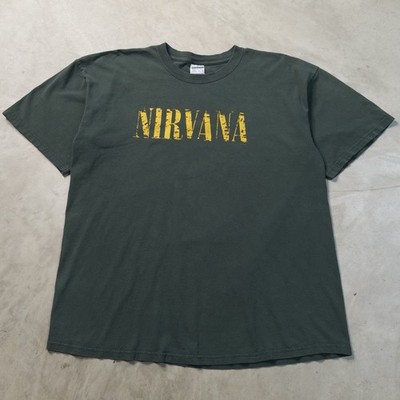 Vintage 2005 Nirvana Kurt Cobain Grunge Green Men's XL Band T-Shirt