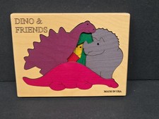 American Puzzle Company Dino & Friends Wooden Layered Dinosaurs USA made
