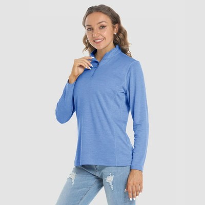 Magcomsen Women's Long Sleeve 1/4 Zip UPF50+ Sun Protection Shirt Wicking Layer