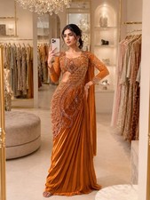 NEW SAREE BLOUSE NEW SARI INDIAN WEDDING DESIGNER BOLLYWOOD PAKISTANI PARTY WEAR