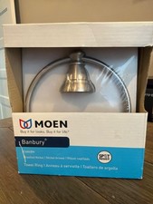 MOEN Banbury Brushed Nickel Towel Ring Spot Resist Y2686BN New