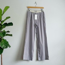 Zara Brown/Blue Striped Wide Leg Trousers Size Medium BNWT