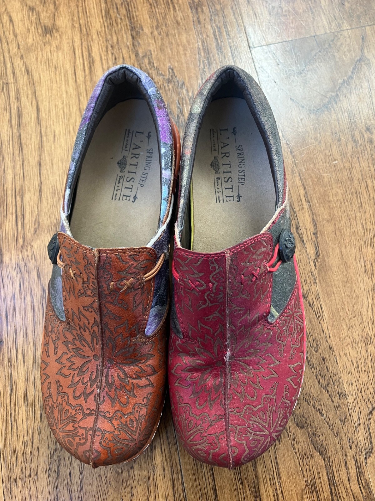 L'ARTISTE Spring Step Clog Women Sz 38 7.5 Leather Floral Shoes different colors