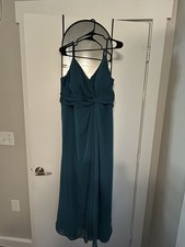 Teal Chiffon Sleeveless Bridesmaid Dress Formal Evening Party Gown Elegant