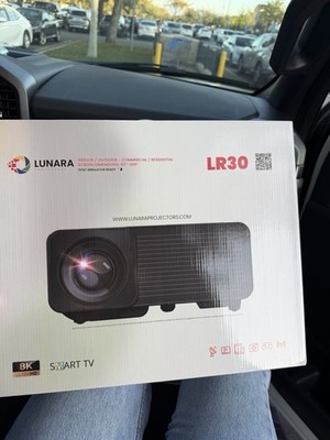 Lunara LR30 8K Ultra HD Smart TV Home Theater Projector & Titan TNS 72 in Screen