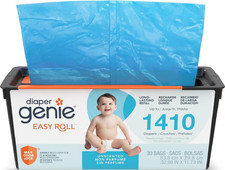Diaper Pail Refill Bags, 30 Bags per Refill, up to 1410 Diapers, Odor Control