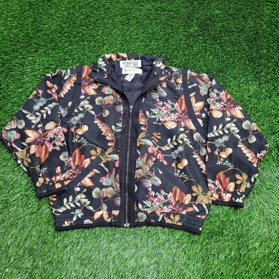 LAVON Floral AOP Zip Jacket Womens PM 21x22 Black