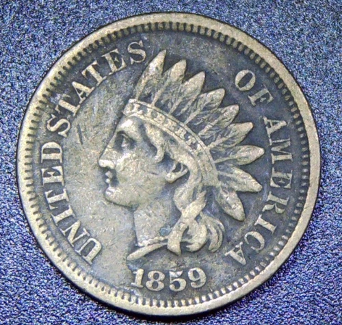 1859 Indian Head Cent Avg Circ FINE Better Date RC26
