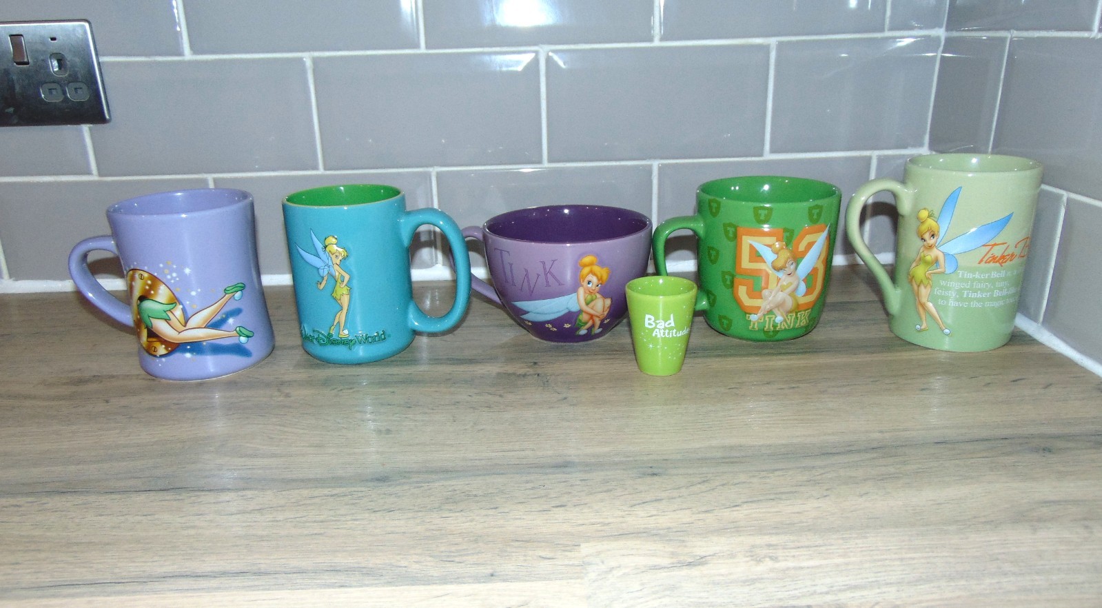 Disney Tinkerbell 3D Embossed Double-Sided Mugs/Cups - Store/Disneyland Resort