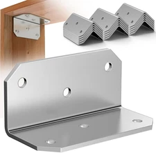 15 PCS L Brackets Corner Brace 4''X2''X2'' Galvanized Medium L Angle Bracket Iro