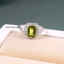 Natural Peridot Ring, Stacker Ring, Birthday Ring, August Birthstone, Prong Ring