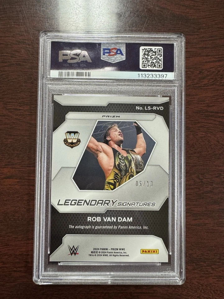 2024 Panini Prizm Rob Van Dam Legendary Signature Green Pulsar PSA#9 - Image 2 of 2