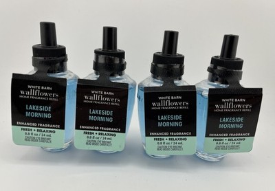 QTY 4 - Bath & Body Works LAKESIDE MORNING  Wallflowers Fragrance Oil Refills