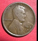 1913S US LINCOLN Cent! "San Francisco" Mint! Lower Mintage! VG Details! Old Coin