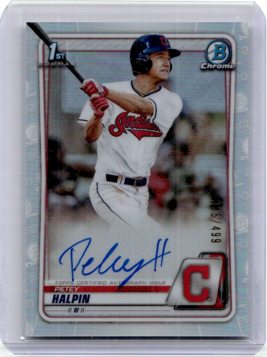 2020 Bowman Chrome Prospect Autographs Refractor Petey Halpin RC Auto /499