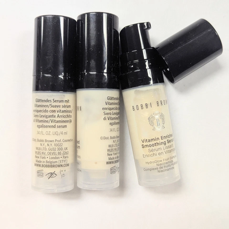 Lote de 3 Bobbi Brown Vitamin Enriched Smoothing Serum 0,14 oz/4 ml novo sem caixa - Imagem 2 de 2