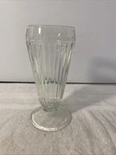 Vintage Ribbed Milk Shake Sundae Glasses Ice Cream Float Soda Fountain Heavy