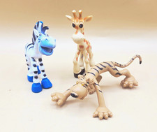 SET OF 3 Funny Zoo Safari Animal Figures Tiger, Giraffe, Zebra EUC