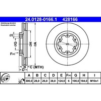 Bremsscheibe ATE 24.0128-0166.1 (2 Stk.)
