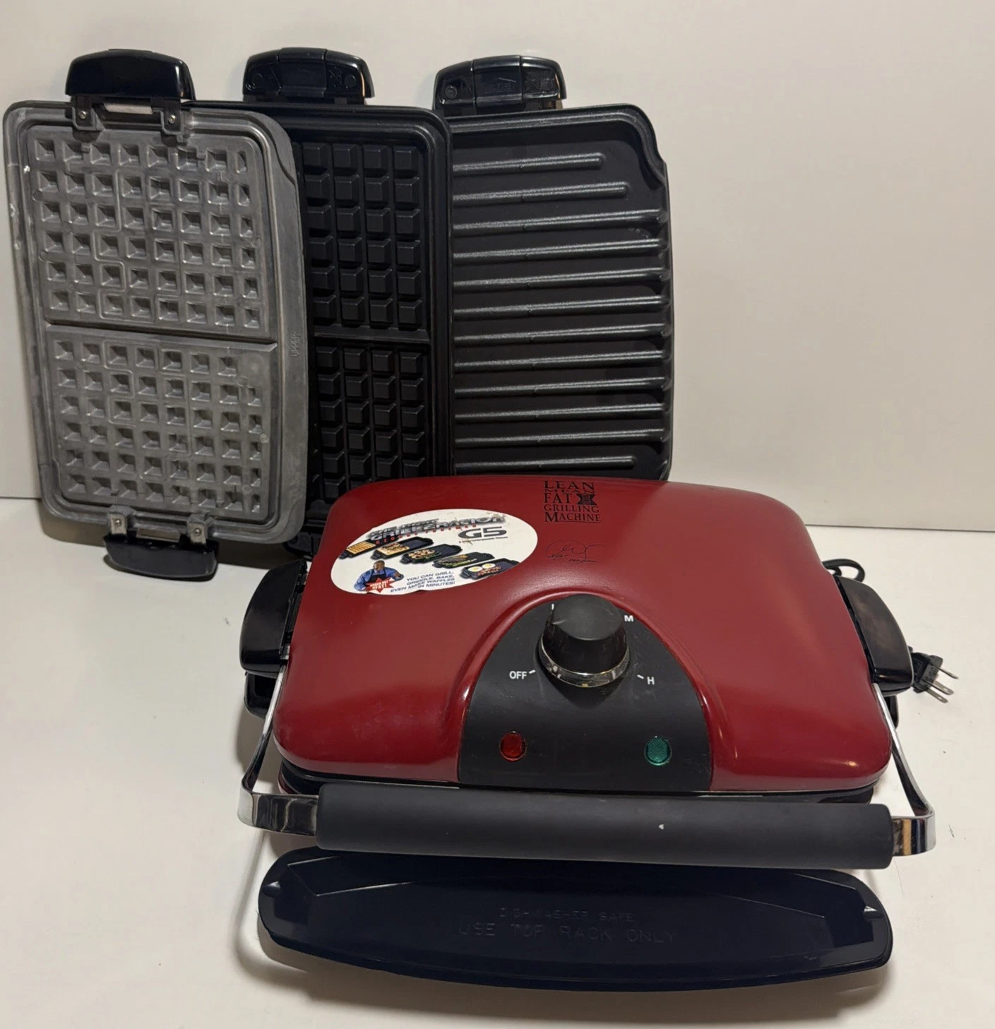 George Foreman Lean Mean Grilling Machine GRP90WGR G5 5 Plates RED