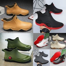 2026 Mens Wellington Rain Boots Outdoor Garden Wellies Boots Short Ankle Shoes