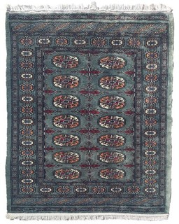 Rare Hand knotted Vintage Pakistani Bokhara Jhaldar Wool Area Rug 3.10 x 2.7 Ft