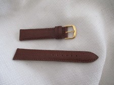 watchstrap watch band strap 18mm cognac gold genuine leather embossed grain