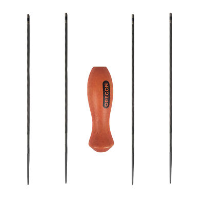 Oregon Double Cut Round Chainsaw Files (4 PK) & Handle (1) Kit 11/64  / 70511