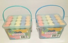 40 Jumbo Sidewalk Chalk 2-SETS of 20 NEW Bold Classic Colors Container w/ Handle