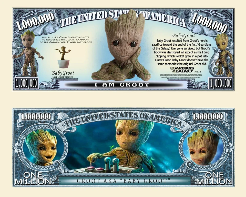 BABY GROOT BILLET MILLION DOLLAR US Collector Gardien Galaxie Marvel Super Heros