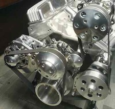 Small Block Chevy Sbc 350 Serpentine Pulley Conversion Kit For Camel Hump Heads
