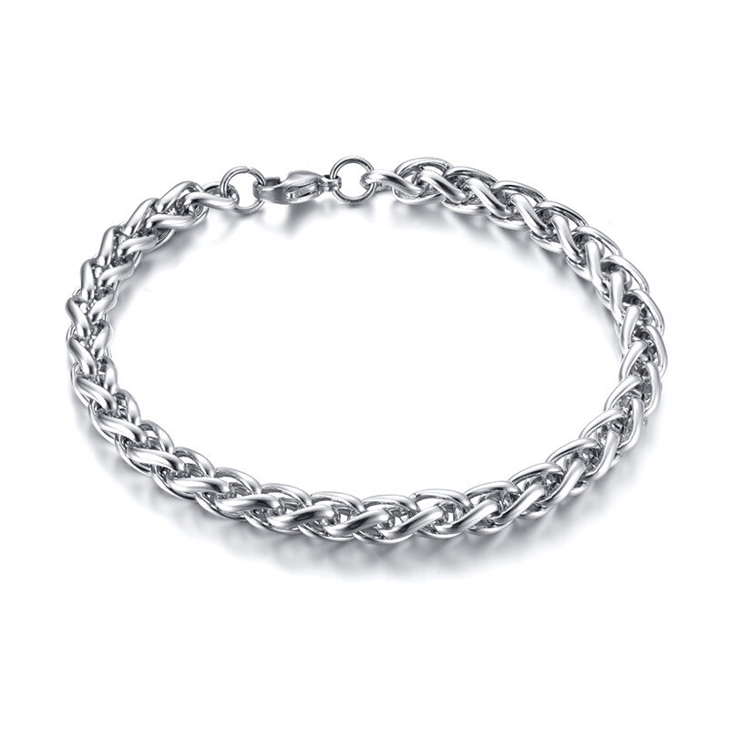 19/21/23cm Silver Bracelet Man Stainless Steel Polished Chain
