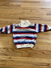 VTG Health-Tex Toddler Size 12mo Velour Striped Long Sleeve Shirt Made in USA