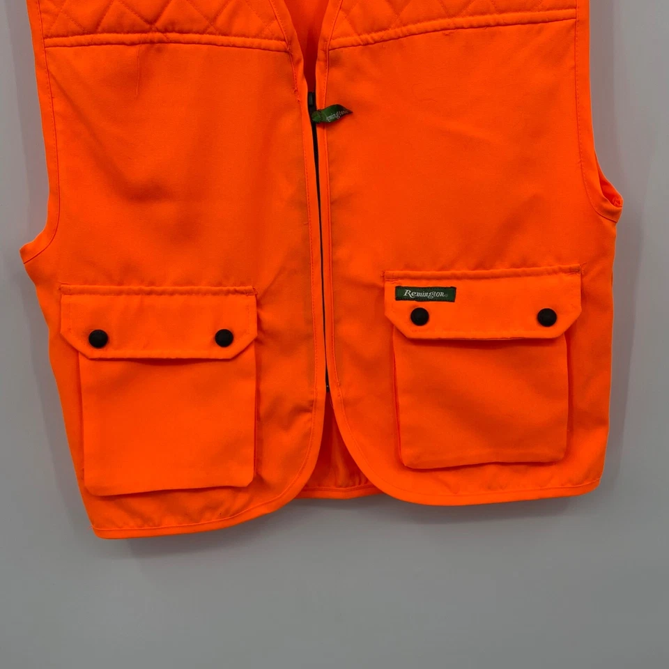 Remington Youth Sleeveless Multi Pocket Zip Front Vest Solid Orange Size 18 - Image 3 of 4