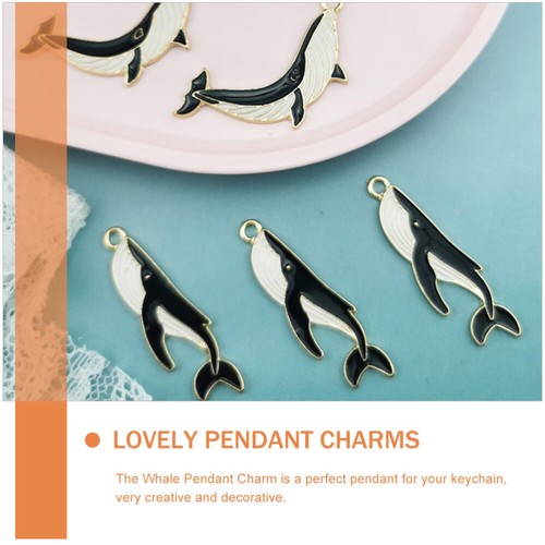 10 pièces porte-clés baleine dessin achats animé océan animal anneau pendentifs bricolage keyring
