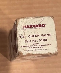 Harvard 3/4” Check Valve—part #5100–AMERICAN GRANBY COMPANY—NEW--Opened Box