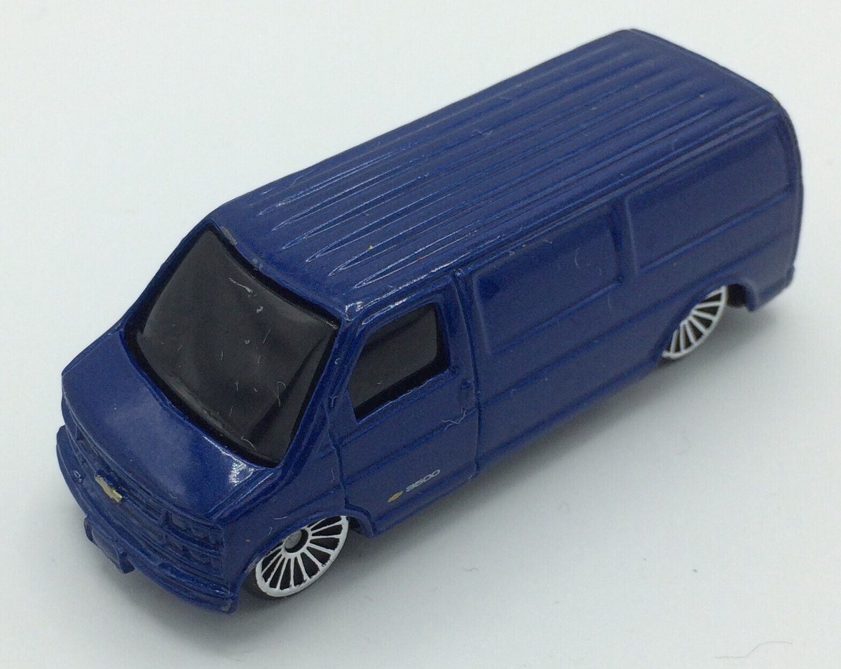 Vintage 2000 Maisto Chevy 3500 Express Lowrider Blue Diecast Van 1